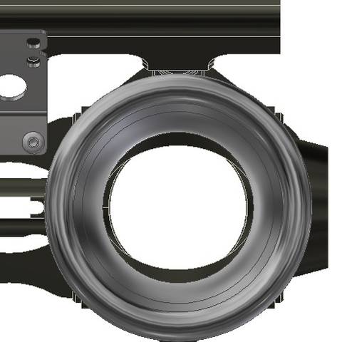 CAD section of the elliptical roller barrel inside the tapered throttle bore