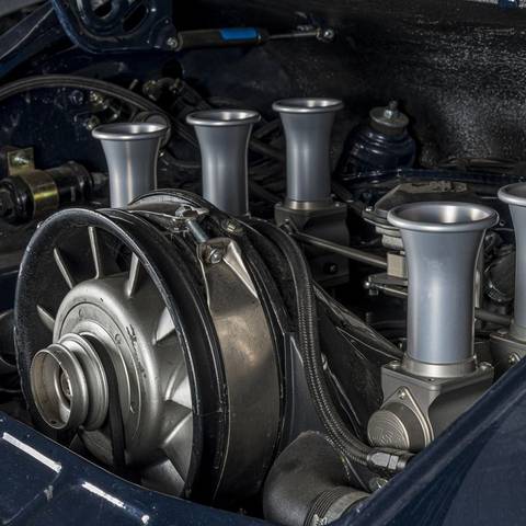 Velocity stacks around the cooling fan of an air-cooled 911